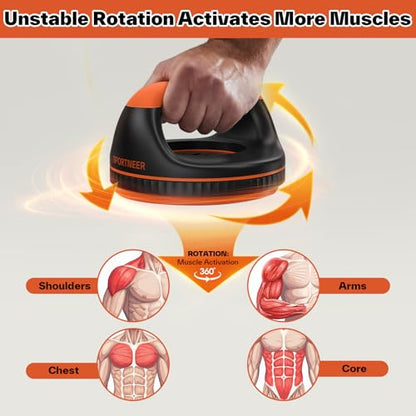 Sportneer Adjustable Doorway Pull Up Bar Bundle with Rotating Push Up Bar Handles for Home Gym Workout