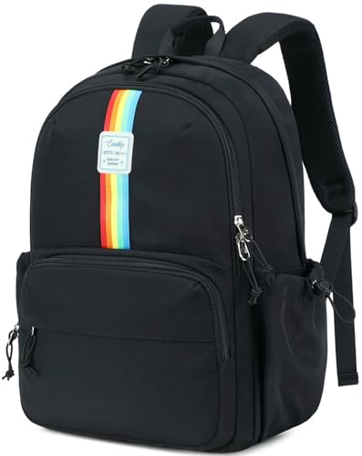 CAMTOP School Backpack for Girls, 15.6 Inch Teen Girls Casual Backpack High Middle School Daypack Women Daily Travel Laptop Bag - color: Black, size: 16Inch-Teen