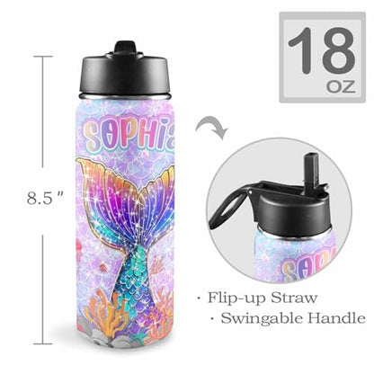 M YESCUSTOM Back to School Custom Backpack For Kids, Personalized Backpacks For Girls, Customized Name Backpacks, Custom Mermaid Tail Print Bookbag Set Gifts for Daughter Granddaughter - color: D09