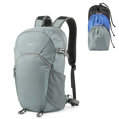 G4Free Hiking Backpack with Thickened Back Panel Packable 25L Lightweight Foldable Travel Daypack for Men Women(Grey) - color: Grey