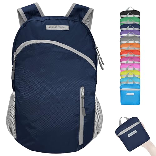 35L Foldable Waterproof Backpack For Outdoor Sports Travel Inside Wet Clothes Compartment Packable For Multiple - color: 1dark Blue