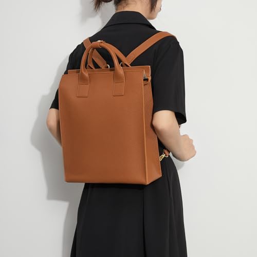 Simple and Lightweight Commuter Backpack 2025 New Business Large Capacity Computer Backpack Women's Premium Sensation Bag (Wood Brown) - color: Wood Brown