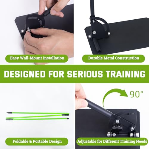 WodGod Golf Swing Correction Training Kit – Grip Alignment Trainer, Telescopic Swing Direction Indicator, Wrist & Arm Strap, Foldable Metal Angle Corrector & Dual Folding Alignment Sticks