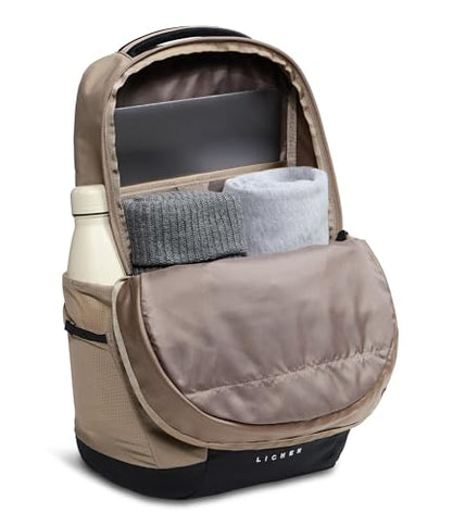 The North Face Lichen Daypack - Everyday Commuter Backpack, Laptop Sleeve, Water Bottle Pockets, Center Front Pouch, Garnet/TNF Black, One Size - color: Garnet/Tnf Black
