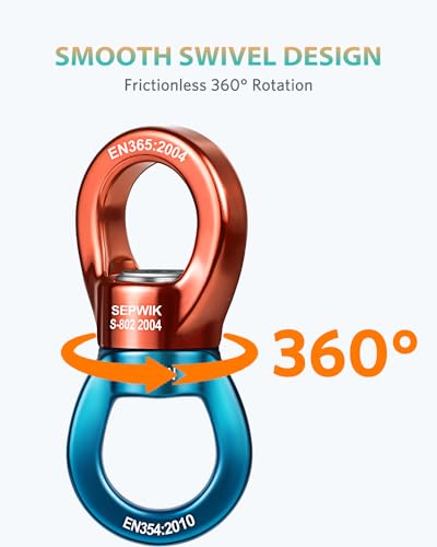 Swing Swivel, 35KN Swing Spinner, 360° Safety Rotational Device Hanging Accessory for Hanging Hammock, Web Tree Swing, Aerial Dance, Children's Swing - color: Orange Blue