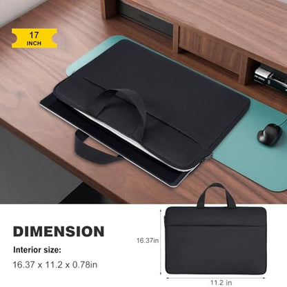 17 Inch Laptop Sleeve Carrying Case for HP 17 17.3" Laptop, HP Envy 17 17t 17m 17.3, Pavilion 17, ASUS Vivobook 17, LG Gram 17, MSI 17.3 inch Case Bag, Black - size: 17-17.3 Inch