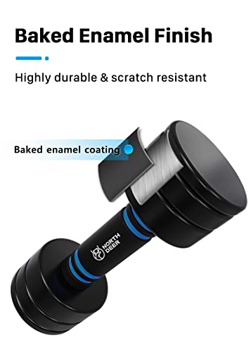 Northdeer Steel Dumbbells Adjustable Black Coated Weight Set with Foam Handles for Home Gym Workout - Strength Trainging for Men, Women (5lbs/10lbs/15lbs/20lbs) - style: 10lbs Pair (2×10lbs)