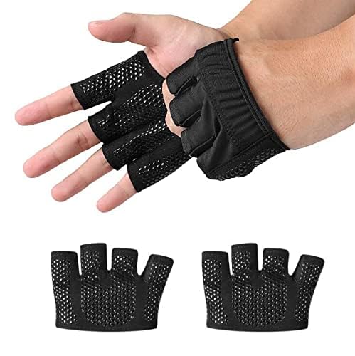 Fitness Exercise Gloves, Silicone Non-slip Four Finger Weightlifting Protection Gloves, Men Women Callus Guard Workout Grip Gloves, Protect for Power Cross Training Lifting Hanging Cycling Yoga - size: Small