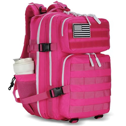 Military 45L Tactical Assault Backpack 3 day assault pack with Molle Waterproof backpack Rucksack for Tactical Backpacks - color: Pink