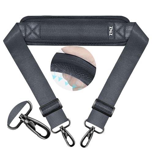 ZINZ 74" Shoulder Strap with Fixed Pad and Dual Balanced Buckles，Dark Gray - color: Dark Gray