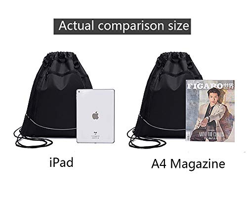 STAY GENT Drawstring Basketball Backpack for Boys, Foldable Soccer Backpack Gym Bag Sackpack Sports Sack with Detachable Ball Mesh Bag for Volleyball Baseball Yoga - color: Black