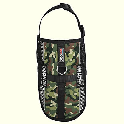 Dogline MaxAire Vest Therapy Dog Removable Patch Adjustable Harness Reflective for Puppies Small Medium and Large Dogs 13 by 16 Inch Girth Green Camo - color: Green Camo, size: Girth 13 by 16"
