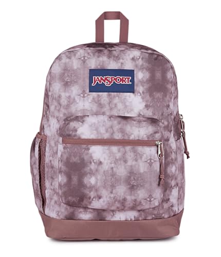 JanSport Cross Town Plus Backpack - Large Main Compartment, Side Water Bottle Pocket, 15-Inch Padded Laptop Sleeve - Ice Dye - color: Ice Dye Mahogany Haze/White
