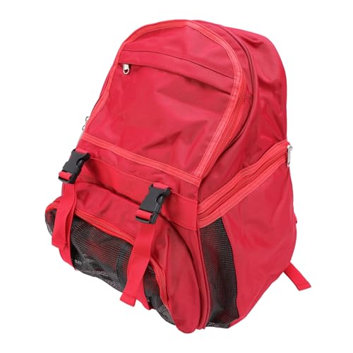 Zunate Large Capacity Sports Backpack, Oxford Cloth Bag with Laptop Compartment and Ventilated Mesh Pockets for Football Basketball Gear in Red, 40 X 30 X 25cm - color: Red