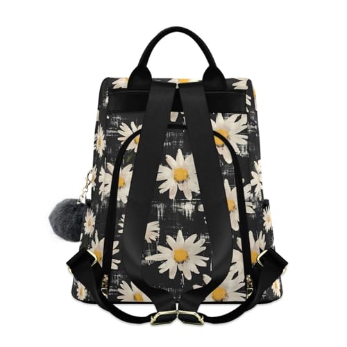 MNSRUU Women Backpack Purse Flowers with Black Backpack for Women Anti-theft Shoulder Bag Carry On Backpack Lightweight Rucksack Fashion Travel Ladies Bags - color: Flower I9295