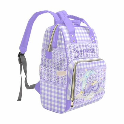 Newcos Personalized Baby Diaper Bag Backpack for Newmon, Custom Name Diaper Bag with Water Bottle, Customized Monogram Mommy Bags Nursing Bag Tote for Baby Wife Dad Women Mothers Day Birthday Purple - color: Patten 21