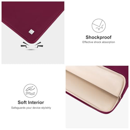 DOMISO Laptop Case Laptop Sleeve Cover Compatible with 14-15 inch MacBook Pro M4/M3/M2/M1 Pro/Max 2024-2021, Compatible with 13 inch HP Dell ASUS Lenovo Notebook, Water-Resistant Bag with Pocket, Wine - color: Wine, size: 13-13.3 inch