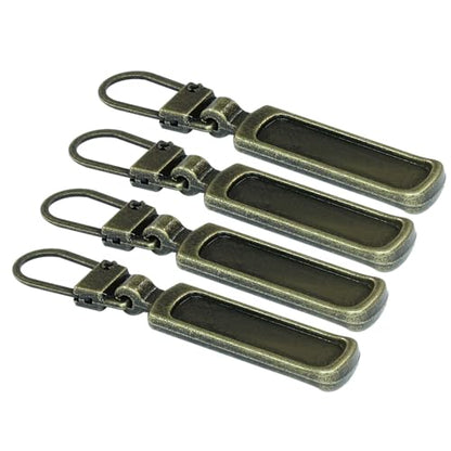 Auvotuis 4Pcs Zipper Pull Replacement for Small Holes, Detachable Tiny Zipper Replacement Slider, Spare Zipper Pulls for Luggage/Jackets/Backpacks/Boots/Purses (Bronze) - style: Bronze
