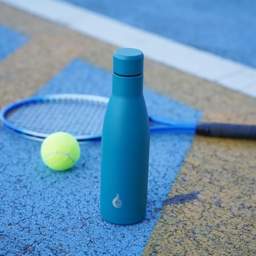 BJPKPK 17 oz Insulated Thermal Metal Water Bottle, Stainless Steel Flask - color: Laguna, size: 17 Ounces