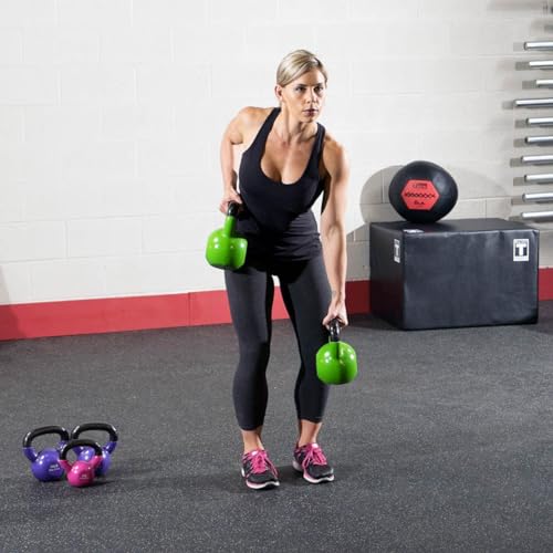 Body-Solid Vinyl Coated Kettlebells with Kettle Grip Handles, Perfect Kettlebells for Weight Training and Core Workout Exercise Equipments - style: 5-30lbs. Set with Rack