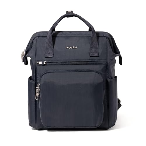 Baggallini Securtex Anti-Theft Windsor Backpack for Travel, Work & College, RFID & Locking Zipper, Up to 16" Laptop - color: French Navy