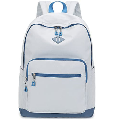 Lohol Classic Backpack for Girls Boys Teens, Lightweight Bookbag for School Travel College (Grey/Blue) - color: Grey/Blue