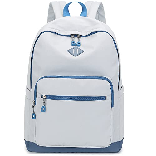 Lohol Classic Backpack for Girls Boys Teens, Lightweight Bookbag for School Travel College (Grey/Blue) - color: Grey/Blue