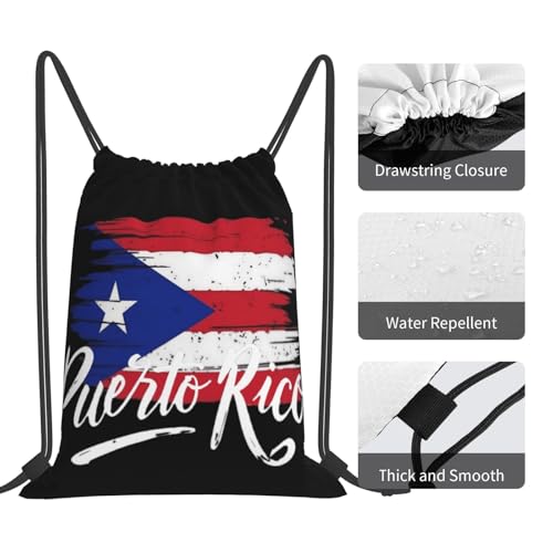 Puerto Rico Flag Drawstring Bag Sport Gym Backpack Beach Travel Sack Draw String Yoga Bag For Men Women - color: Puerto Rico Flag1