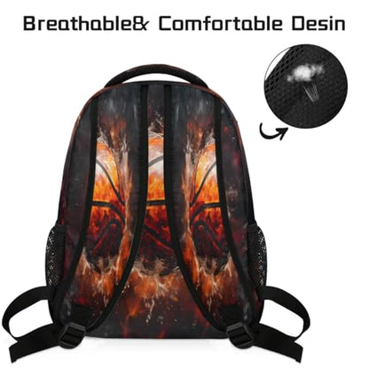 Large Backpack with 15.6 Inch Laptop Compartment, Ball Basketball Painting Adult Backpack for Work, Travel & School College Boys Girls - color: Ball Basketball Painting