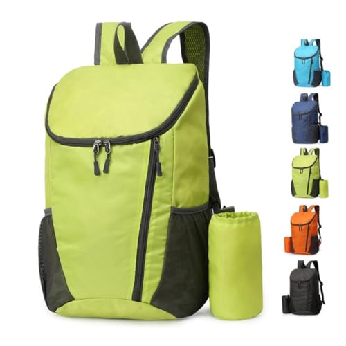 Portable Foldable Backpack Folding Mountaineering Bag, Ultralight Outdoor Cycling Rucksack, Travel Hiking Knapsack (Green) - color: Green