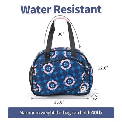 Boulder Bee Pickleball Tote Bag for Women with Paddle Holder - color: Dark blue