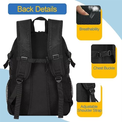 DAFISKY Basketball Backpack Sports Bag | Basketball Bag with Shoe Compartment and Ball Holder, 30L Large gym bag for boys girls - color: Black