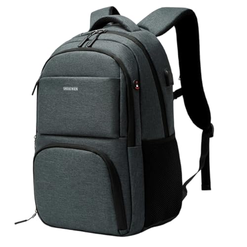 Minimalist Urban Laptop Backpack, Spacious Organized Anti-Theft Daypack with USB Charging Port for Work & Travel (01,grey) - color: Grey, size: 01