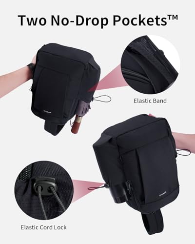 ECOHUB Anti-Theft Crossbody Bag Men Women, RFID Blocking Lightweight Sling Backpack Eco-Friendly with 9 Pockets Sturdy SBS Zippers Water Resistant for Travel Work Hiking Outdoor, Black - color: Black