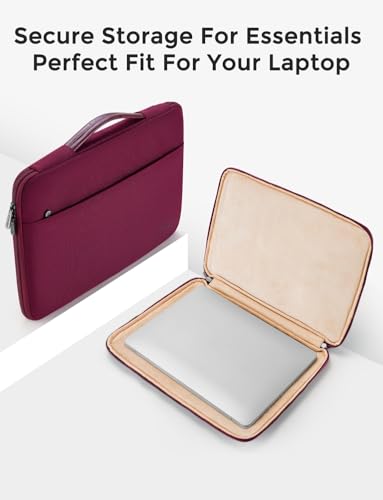 DOMISO 14 inch Laptop Case Sleeve Protective Cover Compatible with 15 inch MacBook Air M4 M3 M2,MacBook Pro,14-15 inch HP Dell ASUS Lenovo Chromebook,Waterproof Computer Cases Bag with Handle,Wine - color: Wine, size: 14" Laptop/15" for mac book
