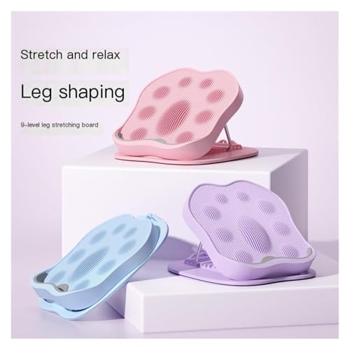 9 Level Adjustable Foldable Slant Board, Yoga Calf & Plantar Fasciitis Stretcher, Full Body Foot Ankle Stretch Balance Fitness Board For Home Gym Workout - color: Purple