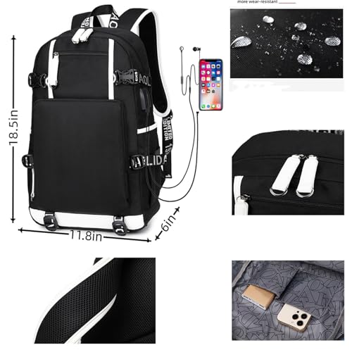 Basketball Player 23 Backpack Laptop Travel Bag Men's Women's Teenage Schoolbag (Red-White) - color: Red-white
