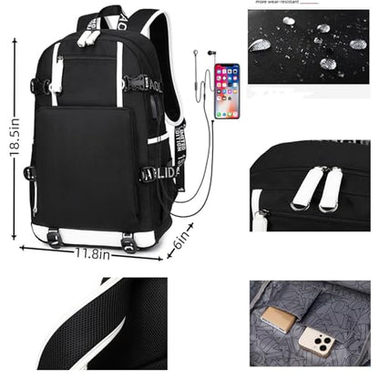 Basketball Player 23 Backpack Laptop Travel Bag Men's Women's Teenage Schoolbag (Red-White) - color: Red-white