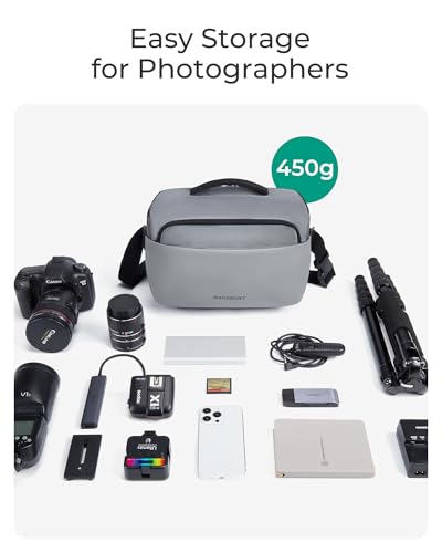 BAGSMART Camera Sling Bag, Small Camera Bags for Photographers with Tripod Holder, Waterproof DSLR/SLR/Mirrorless Camera Bags Crossbody with Rain Cover, Compatible with Canon Sony Nikon, Gray - color: Gray