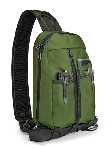 VIPERADE UGS1 Casual Daypack Shoulder Sling Bag Small Outdoor Chest Pack for Men Traveling, Hiking, Camping (Green) - color: Green
