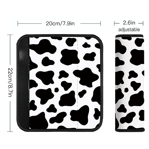Car Seat Belt Pad Cover, 4-Pack Soft Car Safety Seat Belt Strap Shoulder Pad for Adults and Children, Suitable for Car Seat Belt, Backpack, Shoulder Bag (Cow Pattern) - color: 4 pack cow cover
