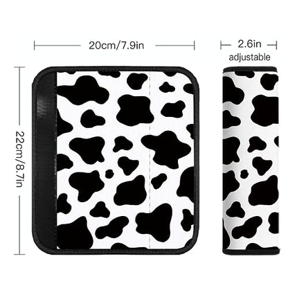 Car Seat Belt Pad Cover, 4-Pack Soft Car Safety Seat Belt Strap Shoulder Pad for Adults and Children, Suitable for Car Seat Belt, Backpack, Shoulder Bag (Cow Pattern) - color: 4 pack cow cover