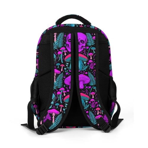 Large Capacity Travel Backpack Purple Leaf Trippy Mushroom Eye Skull, Carry On Anti Theft Laptop Backpack with Multi Compartments for Business Weekender Hiking - color: Pattern (269)