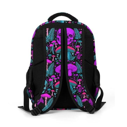 Large Capacity Travel Backpack Purple Leaf Trippy Mushroom Eye Skull, Carry On Anti Theft Laptop Backpack with Multi Compartments for Business Weekender Hiking - color: Pattern (269)