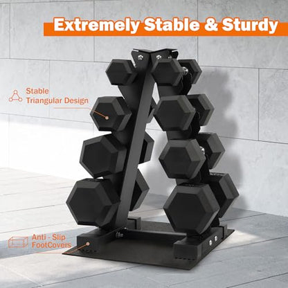 Fitvids A-Frame Dumbbell Weight Rack, Vertical Storage Rack for Dumbbells, Weight Stand Only for Home Gym Space Saver, 4-Tier or 5-Tier Option - style: A-Frame, 4-Tier