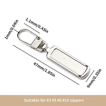 TOPASION Metal Zipper Pull Replacement for Small Holes, Detachable, Repair for Jacket, Bag Boots, Purse, Coat, Pants (5 Pcs Silver) - color: 5 Pcs Silver