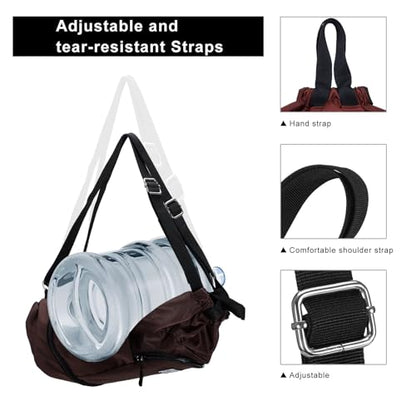 Kamo Drawstring Backpack Bag - Sport Swimming Yoga Backpack with Shoe Compartment, Two Water Bottle Holder for Men Women Large String Backpack Athletic Sackpack for Travel - color: Dark Brown
