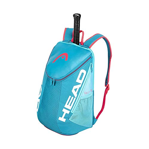 HEAD Tour Team Tennis Backpack 2 Racquet Carrying Bag w/Padded Shoulder Straps & Shoe Compartment - Blue/Pink - color: Blue/Pink