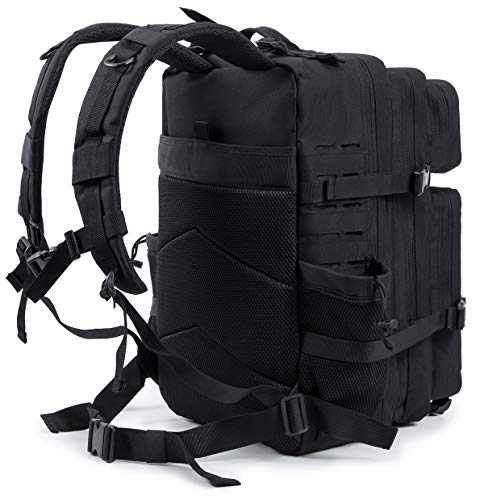 QT&QY 25L/45L Military Tactical Backpack For Men Molle Daypack 3 Day Bug Out Bag Hiking Rucksack With Bottle Holder - color: 45l 2.0 Black