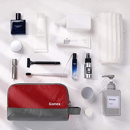 Gonex Travel Toiletry Bag Nylon, Shaving Bag Toiletry Organizer Red - color: Red